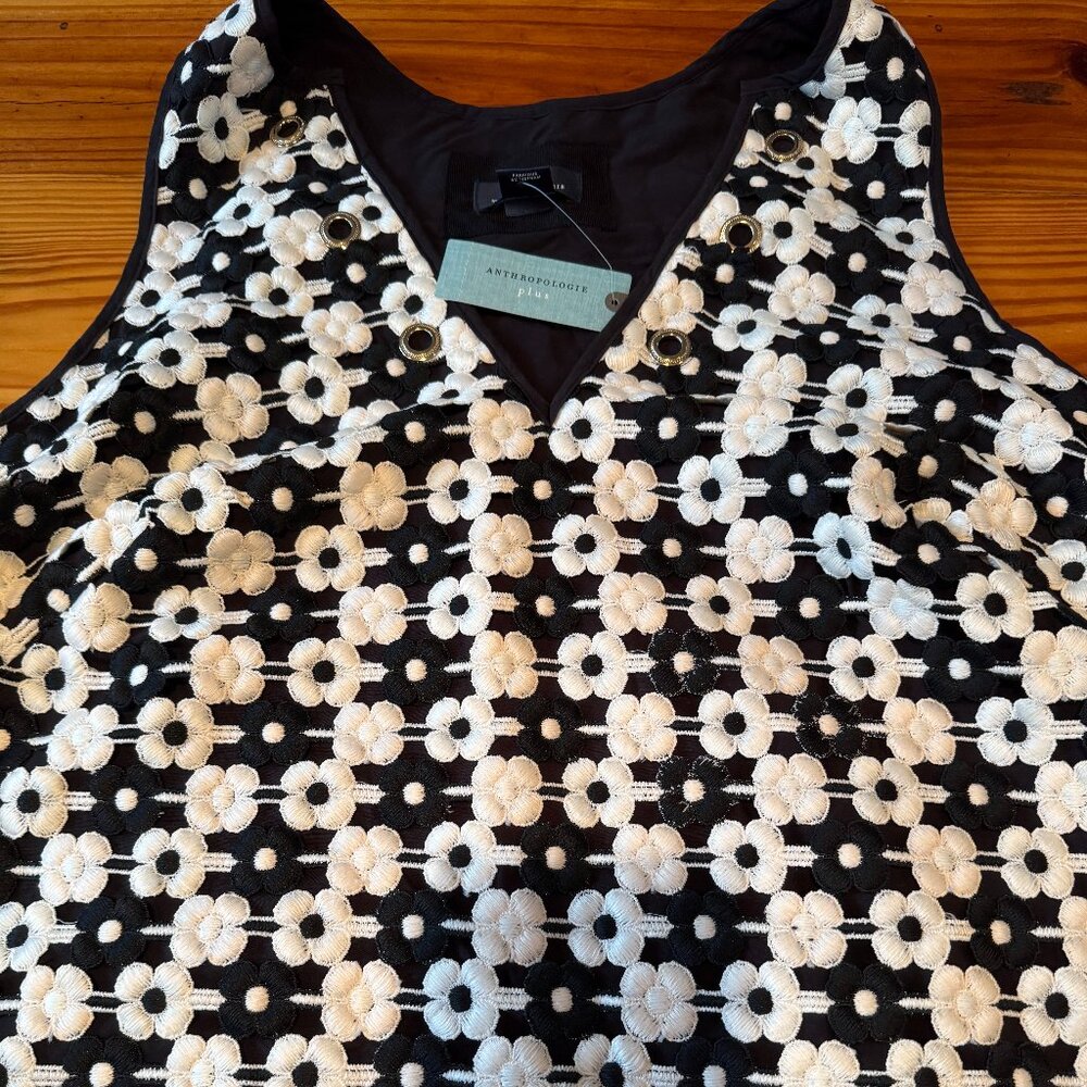 Maeve Anthropologie Black and White Women's Dress Size 1X Plus